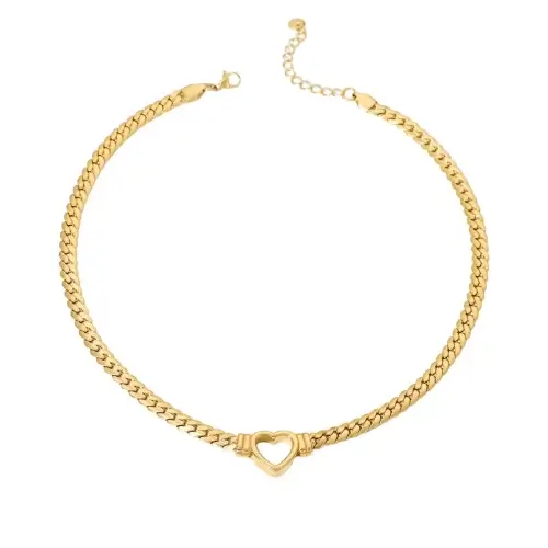 Golden Heart Chain  Necklace