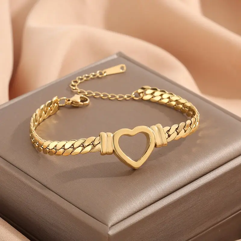 Golden Heart Chain Bracelet - Image 2